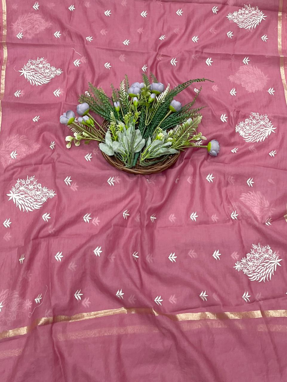 50B Mul Cotton Dusty Pink Color Suit Fabric / CKC Mul Cotton