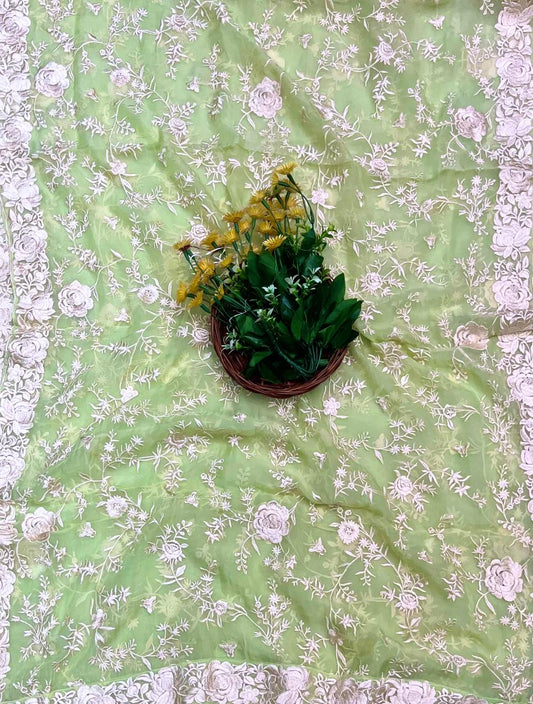 415A Crepe Pista Green Suit Fabric/ CKC Partywear Collection