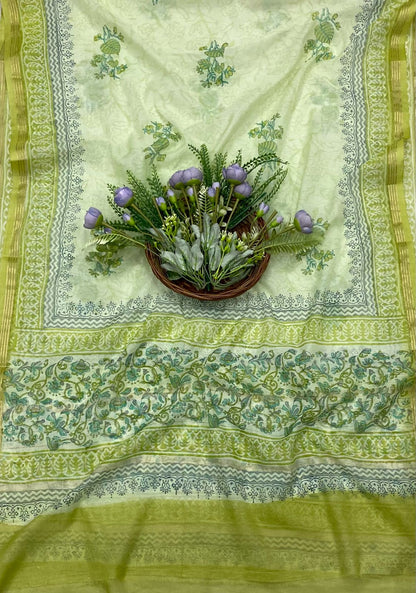 362B Cotton Pista Green suit Fabric / CKC Cotton Bazar