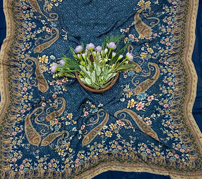 Ckc 392B Crepe Peacock Blue Suit Fabric / CKC Crepe Suits