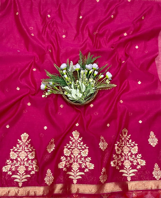 393B Jamdani Magenta Suit Fabric / CKC Jamdani Suits