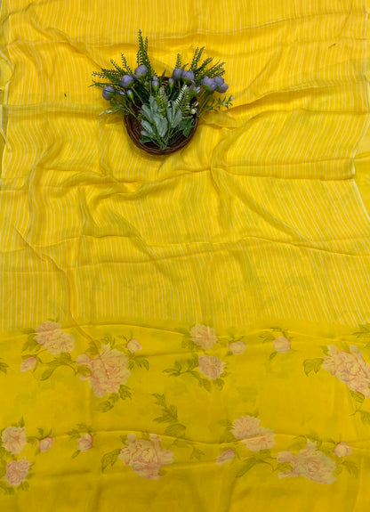 466B Chiffon Yellow Suit Fabric / CKC Chiffon Suits