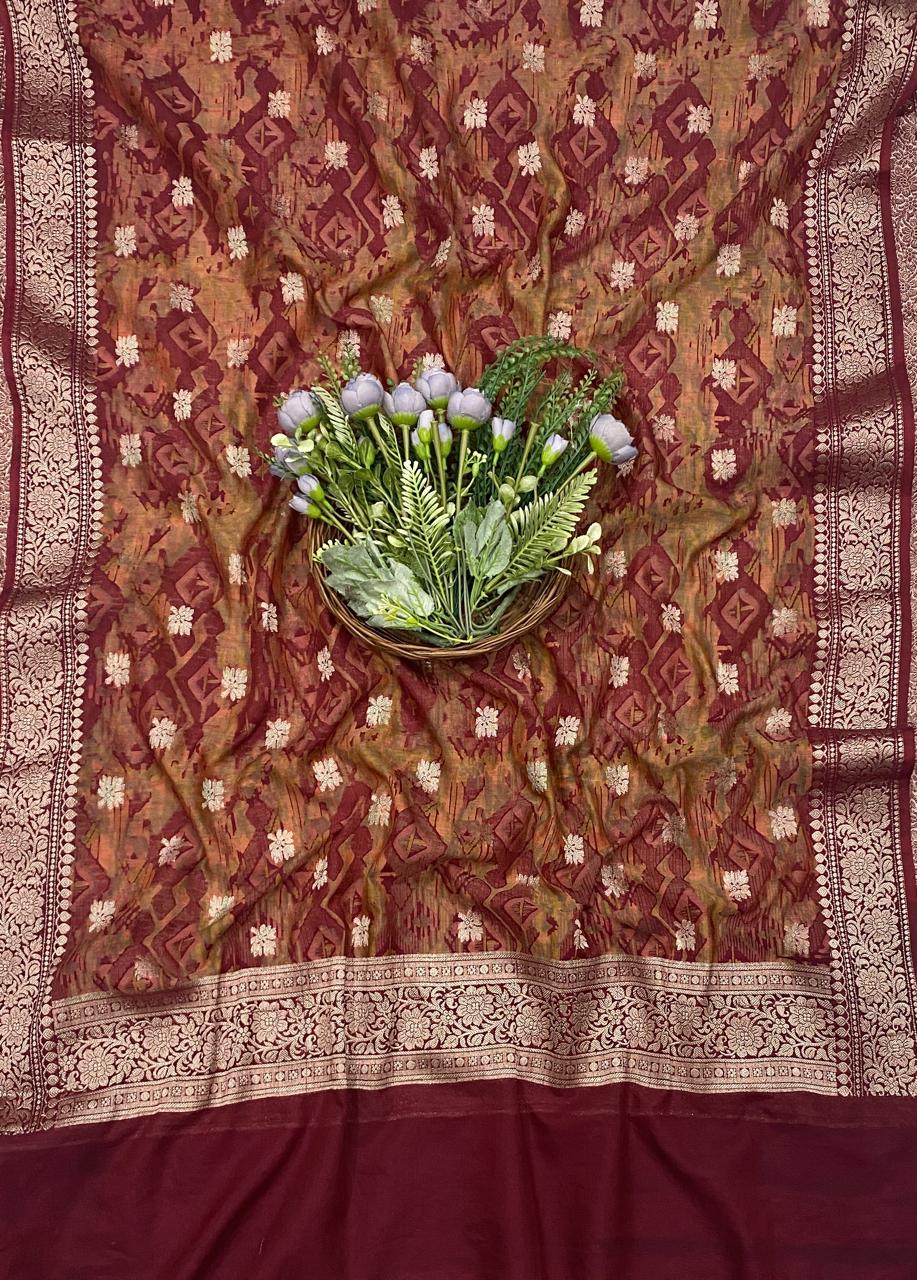 133C Maheshwari Maroon Suit Fabric / CKC Maheshwari Suits