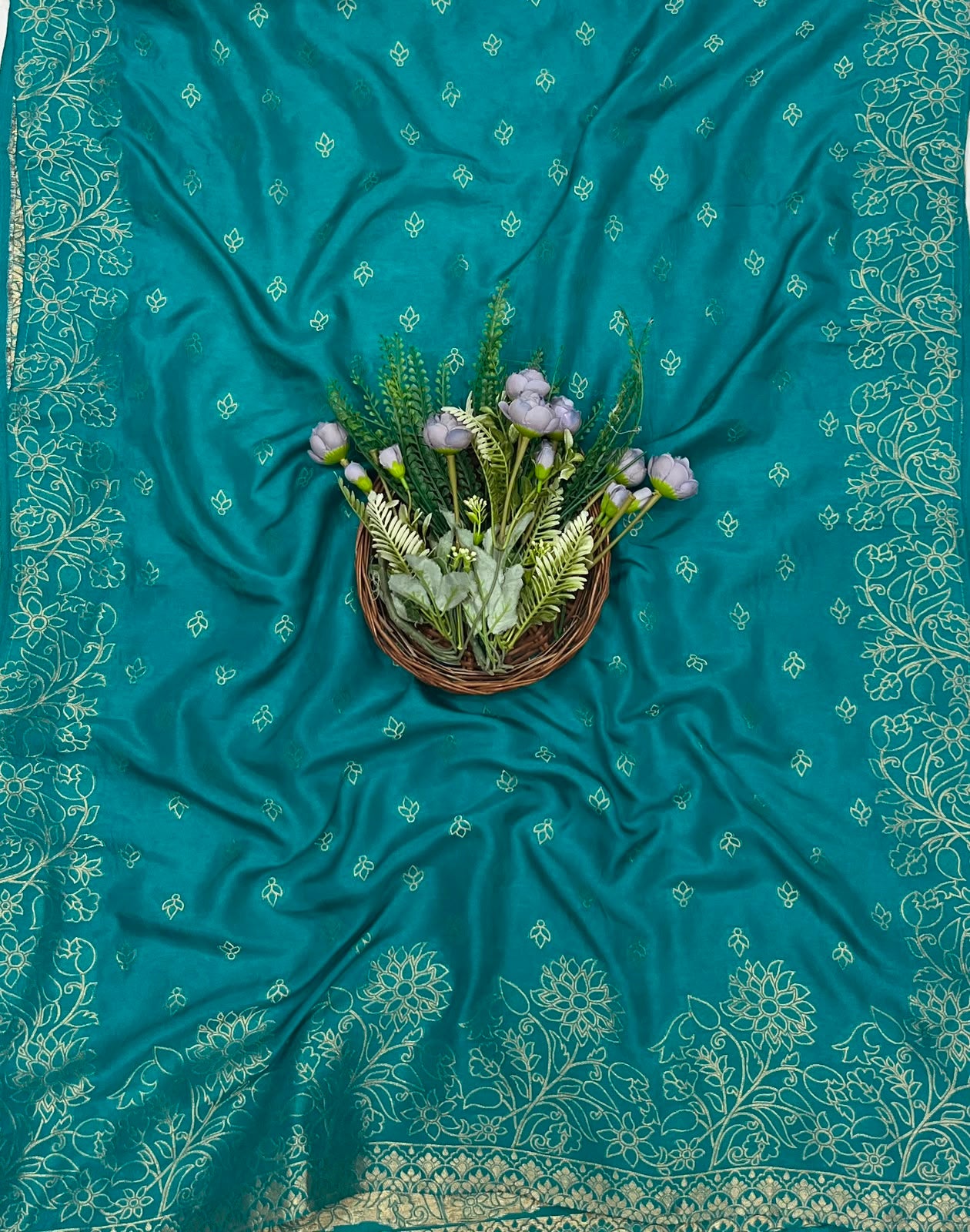 390C Crepe Sea Blue Suit Fabric/ CKC Partywear Collection
