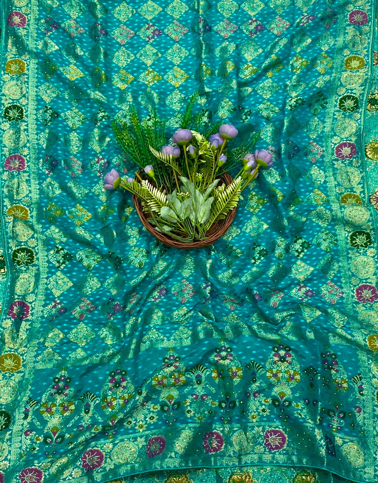 355C Banarasi Silk Dark Sea Green  Suit Fabric / CKC Banarasi Edit