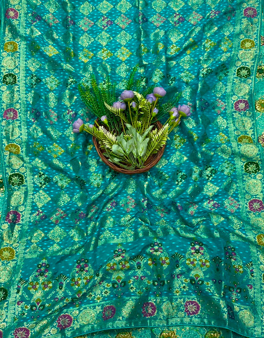 355C Banarasi Silk Dark Sea Green  Suit Fabric / CKC Banarasi Edit