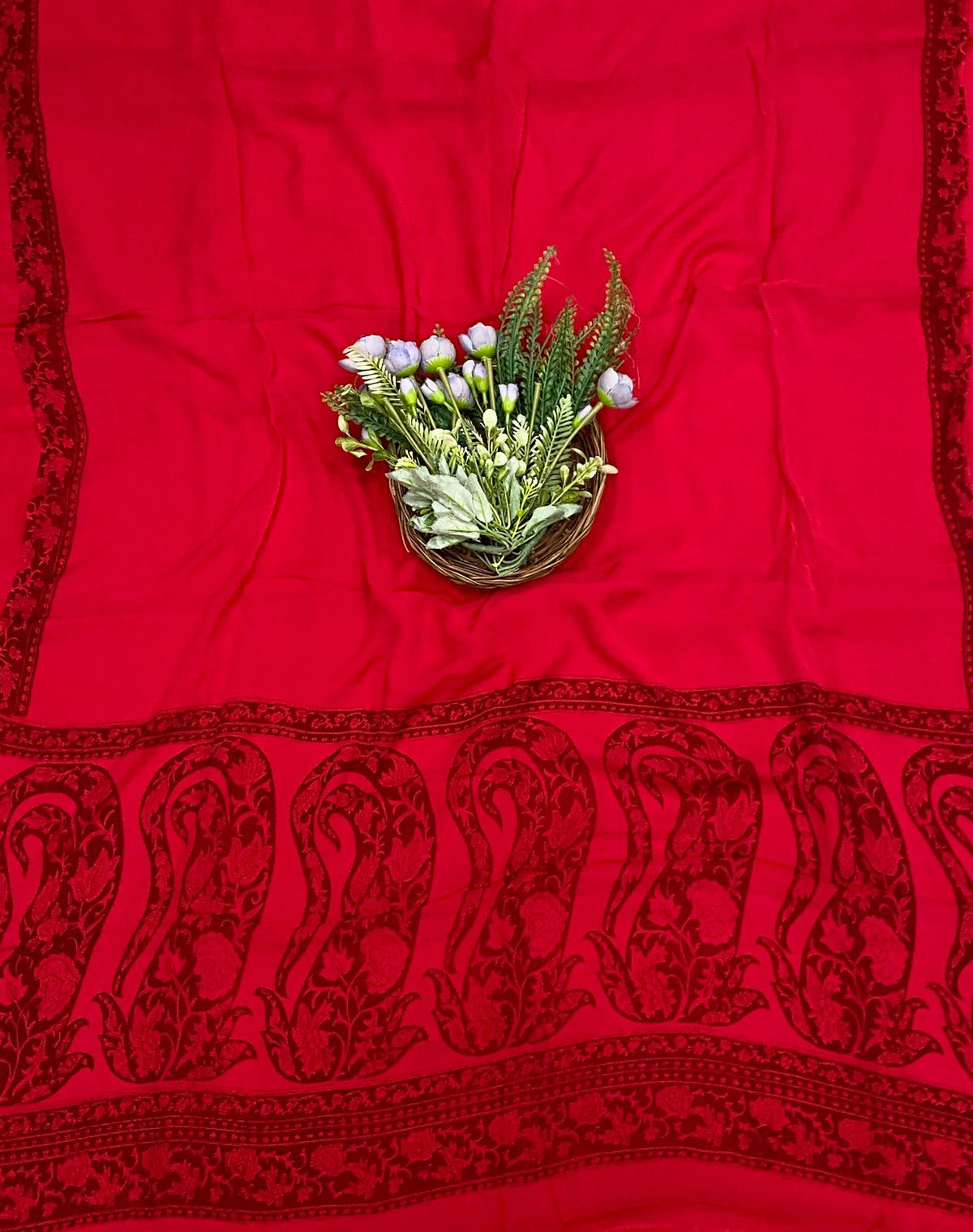 517C Crepe Red  Suit Fabric / CKC Crepe Suits