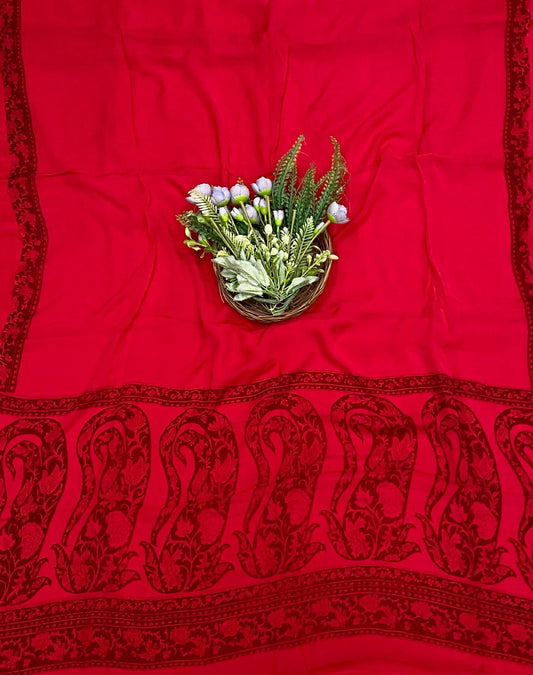 517C Crepe Red  Suit Fabric / CKC Crepe Suits
