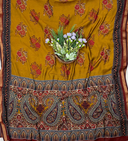 509C Maheshwari Mustard Suit Fabric / CKC Maheshwari Suits
