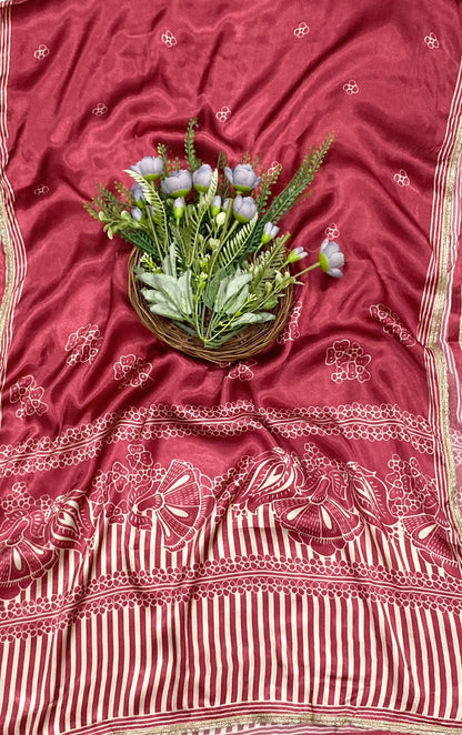 663C Gajji Red Suit Fabric / CKC Jaipuri Suits