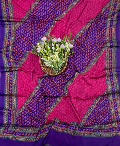 698C Crepe Pink With Purple Suit Fabric / CKC Crepe Suits