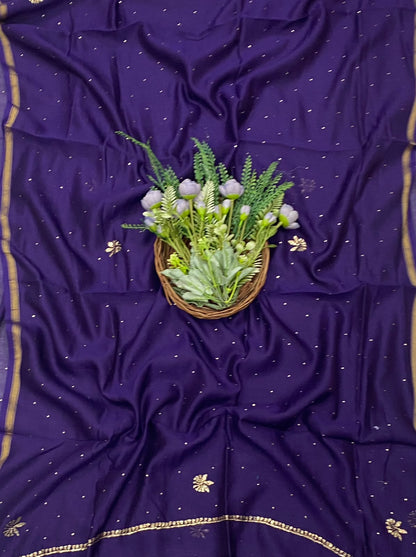 971C Pure Mul Cotton Purple Suit Fabric / CKC Mul Cotton