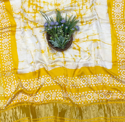 55D Modal Silk Yellow Suit Fabric / CKC Jaipuri Suits