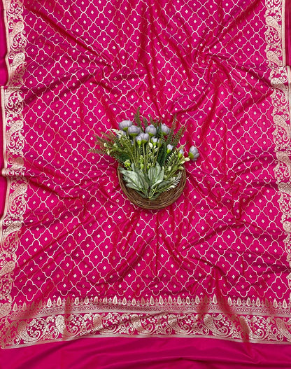 95D Banarasi Silk Hot Pink Suit Fabric / CKC Banarasi Edit