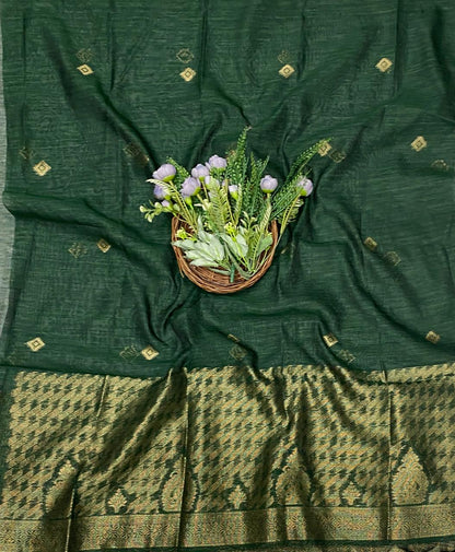 80D Jamdani Dark Green Suit Fabric / CKC Jamdani Suits