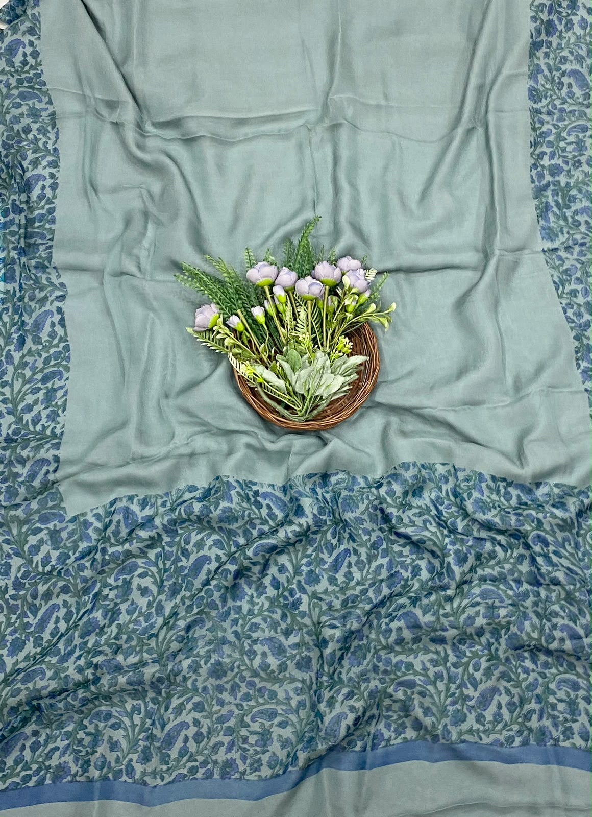 156D Dupion Silk Blue Suit Fabric / CKC Banarasi Edit