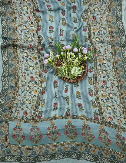 169D Crepe Ice Blue Suit Fabric / CKC Crepe Suits