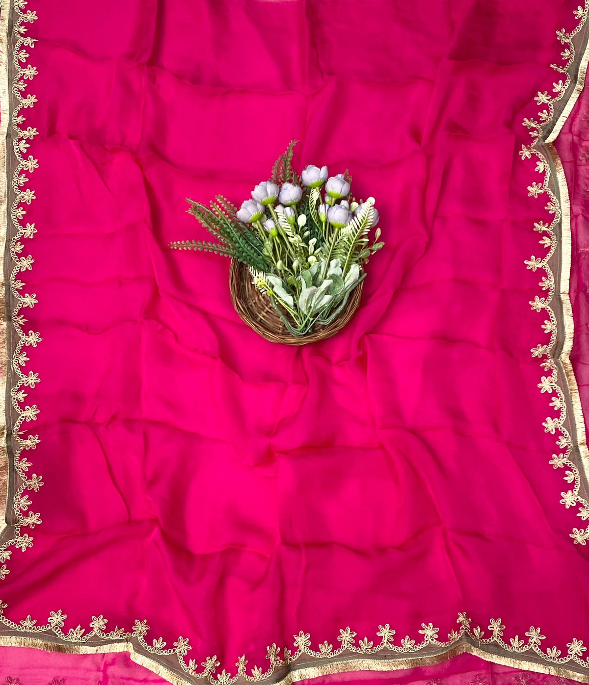 178D Banarasi Slub Tissue Magenta Suit Fabric/ CKC Partywear Collection