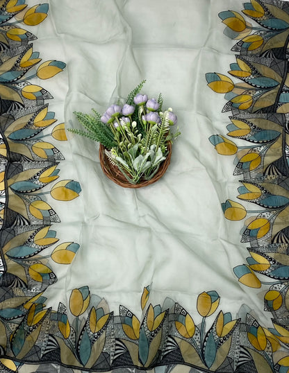 189D Pure Organza Dusty Sea Blue Suit Fabric/ CKC Partywear Collection