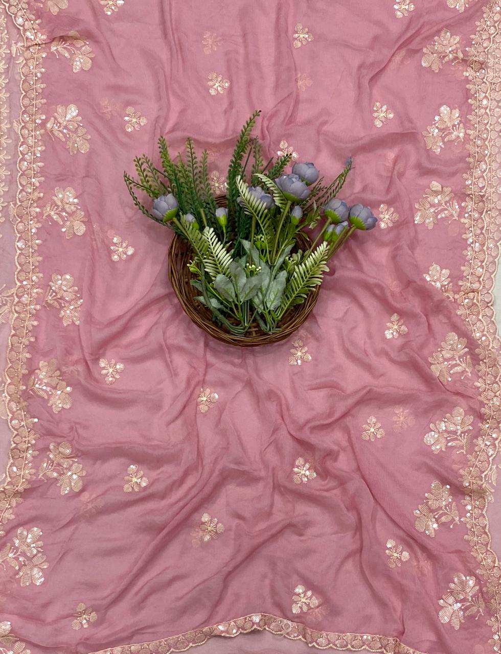 240D Chinon Pink Suit Fabric/ CKC Partywear Collection