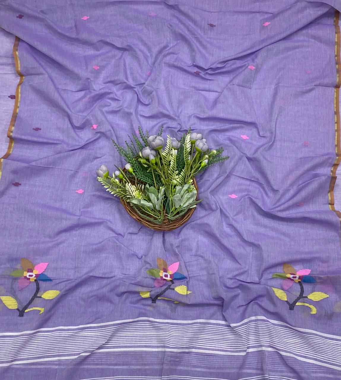 342D  Pure Mul Cotton Purple Suit Fabric / CKC Mul Cotton