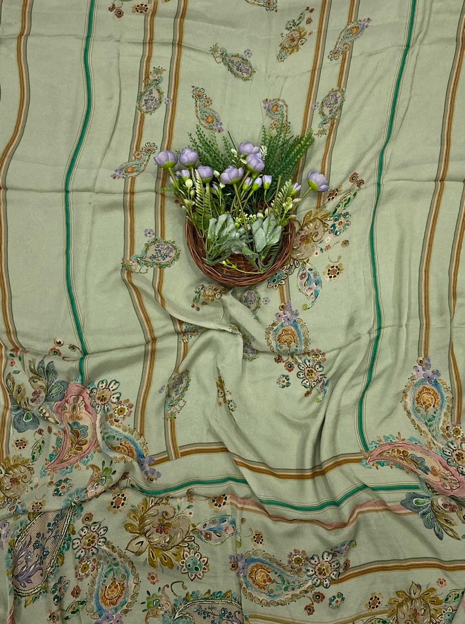 513D Crepe Pista Green Suit Fabric / CKC Crepe Suits