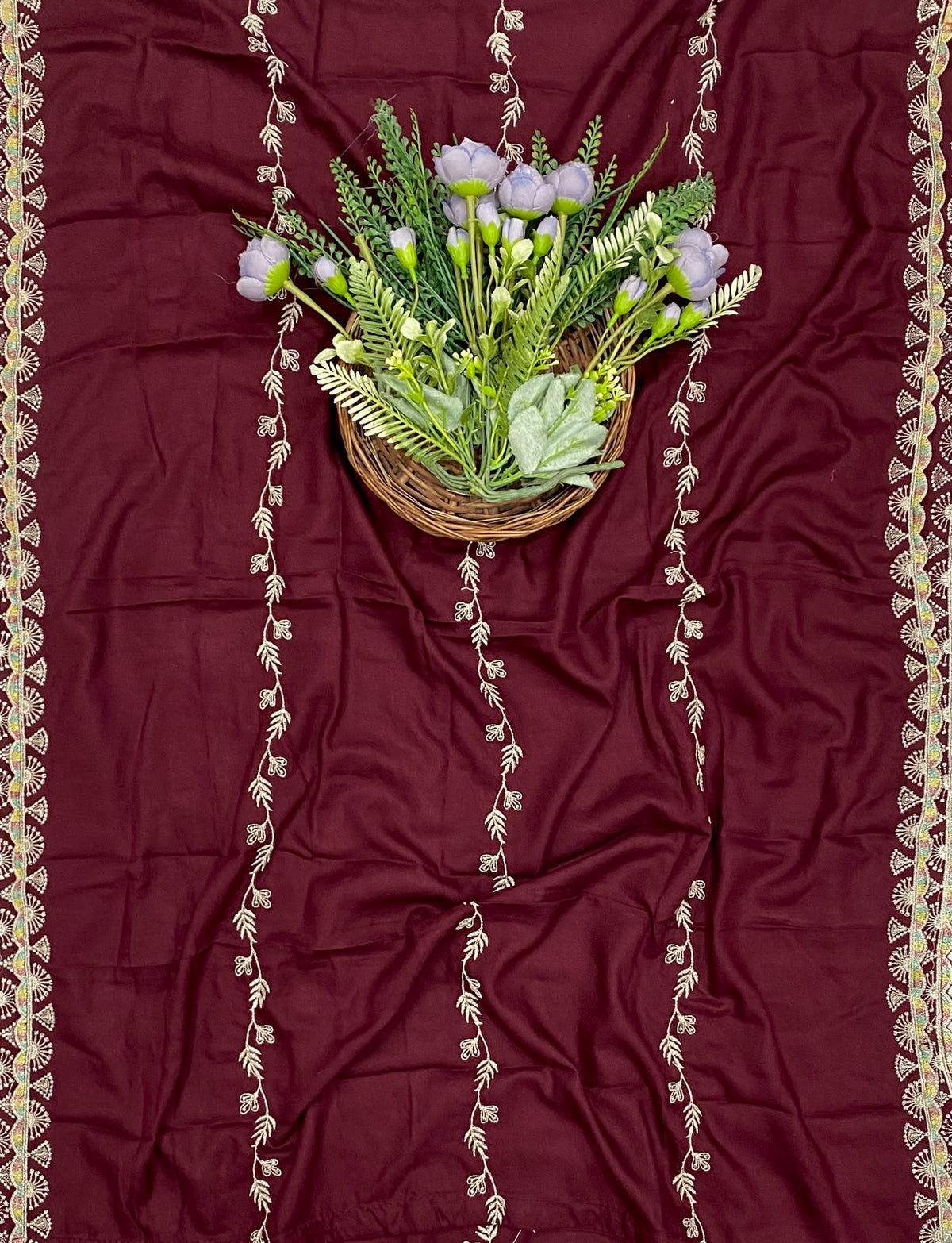 618D Pashmina Maroon Suit Fabric/ CKC Winter Suits