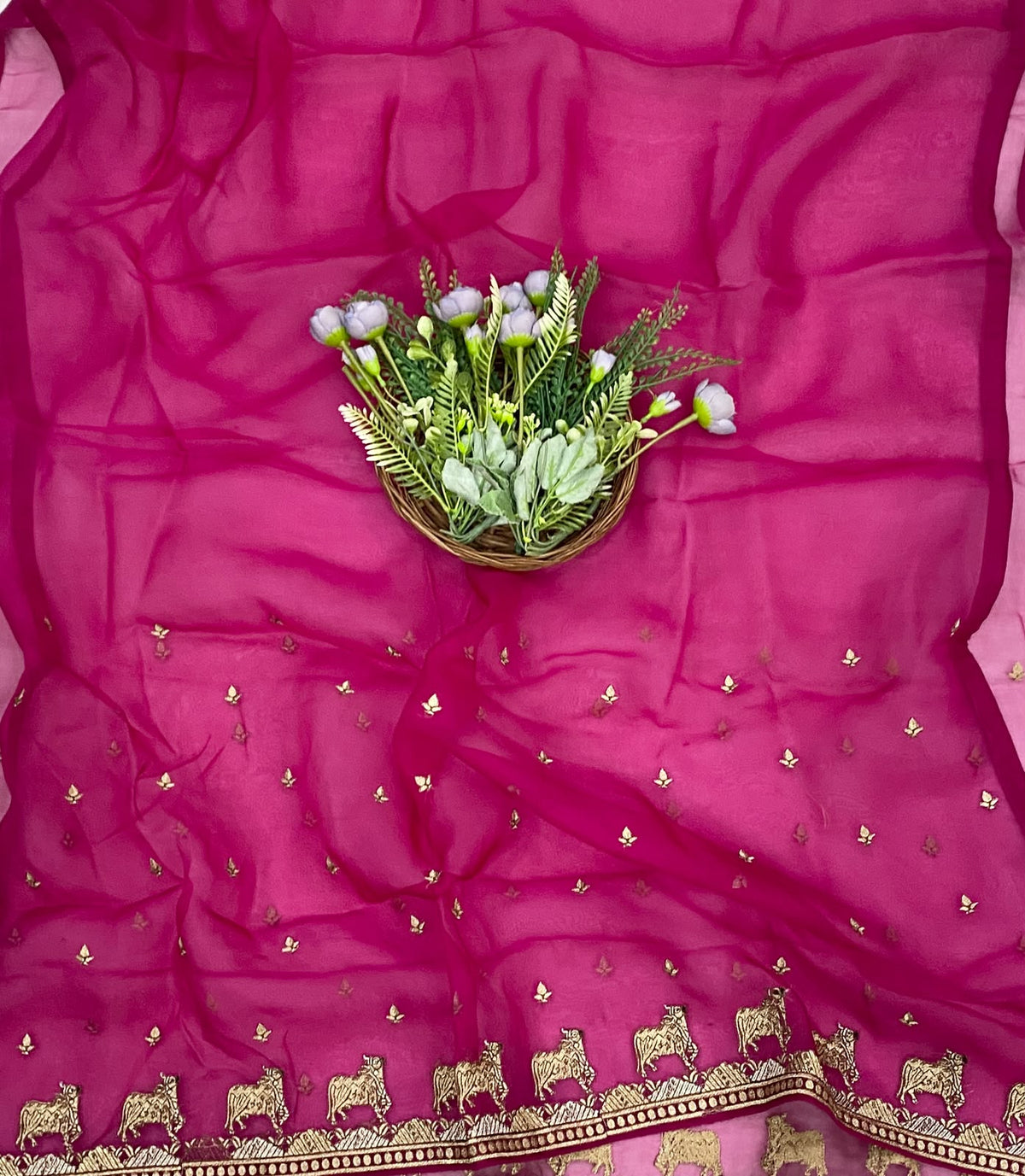 857D Pure Organza Dark Magenta Suit Fabric / CKC Partywear Collection