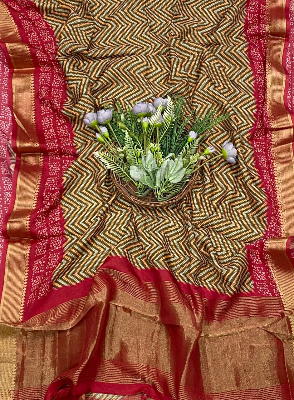 896D SILK RED SUIT FABRIC / CKC BANARASI COLLECTION