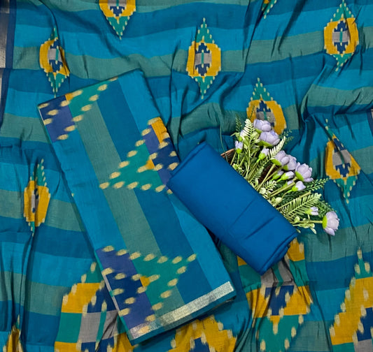 950D Maheshwari Blue Suit Fabric / CKC Maheshwari Suits