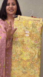 Ckc 282 Chinon Jacquard  Lemon Suit Fabric / CKC Phoolon Ka Ghar