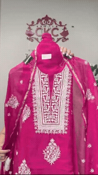 368 Mul Cotton Magenta Suit Fabric/ CKC Mul Cotton
