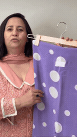 225 Crepe Polka Lilac With White Suit Fabric/ CKC Polka Story