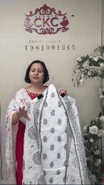 703A Cotton White With Black Suit Fabric / CKC Cotton Bazaar