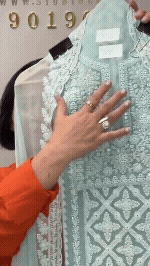 181B Lakhnavi Georgette Sea Green Color Suit Fabric/ CKC Lakhnavi Suits