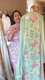 Ckc 107 Georgette Light Pista Green Suit Fabric / CKC Georgette Suits