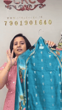 CKC 675 Pure Maheshwari Sea Blue Suit Fabric/ CKC Maheshwari Suits