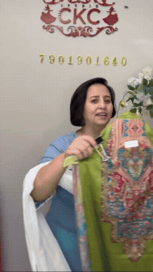 741A Cotton Green Suit Fabric / CKC Cotton Bazaar