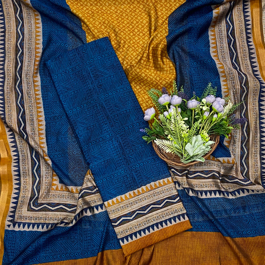 803D MAHESHWARI TEAL BLUE SUIT FABRIC / CKC MAHESHWARI COLLECTION