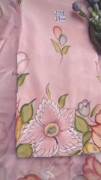 273B Crepe Peach Suit Fabric/ CKC Hand Painted Suits