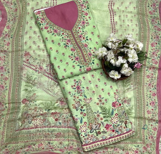 मलमल लिनन बकाइन सूट कपड़ा /