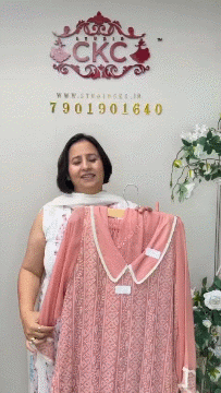 195B Lakhnavi Georgette Peach Stitched Suit / CKC Lakhnavi Charm