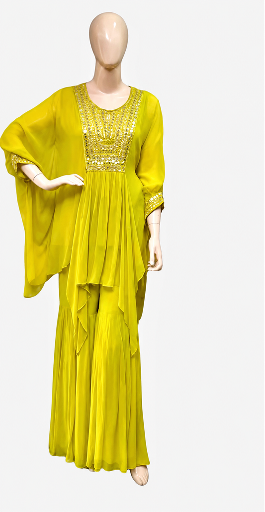 517A Georgette Green Stitched Co-Ord Set / CKC Co-Ord Set Collection