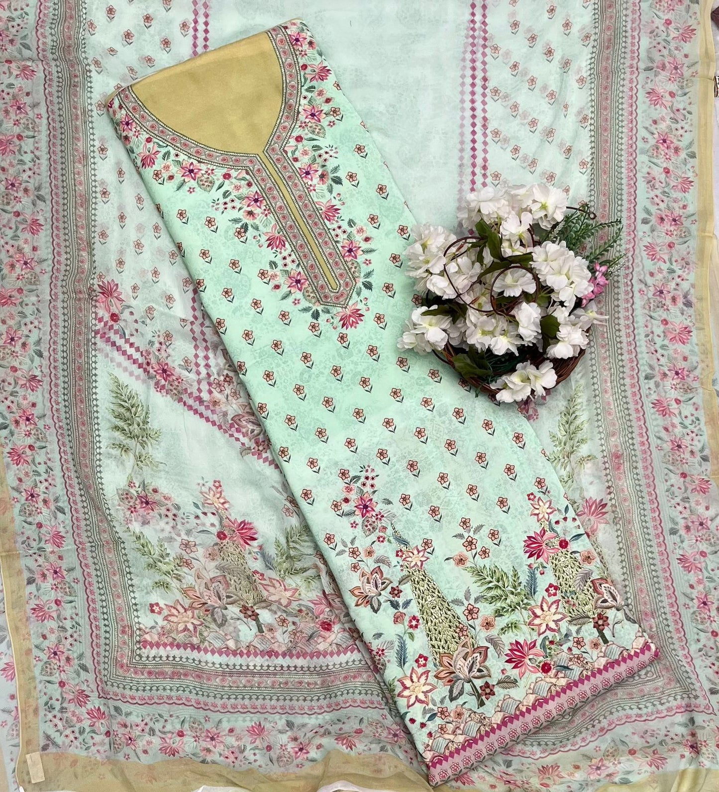CKC 501  Muslin Pista Green  Suit Fabric / CKC Muslin Suits
