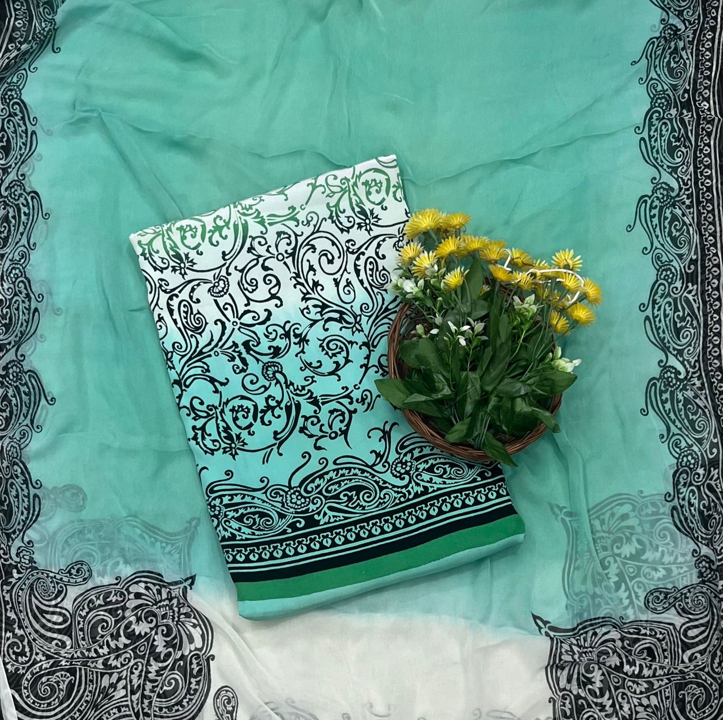 23 Crepe Sea Green Suit Fabric / CKC Crepe Suits