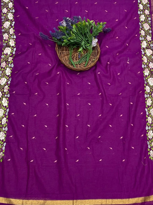 क्रेप गुलाबी सूट संग्रह / हाथ से पेंट किए गए सूट