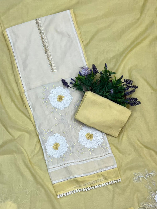 क्रेप गुलाबी सूट संग्रह / हाथ से पेंट किए गए सूट