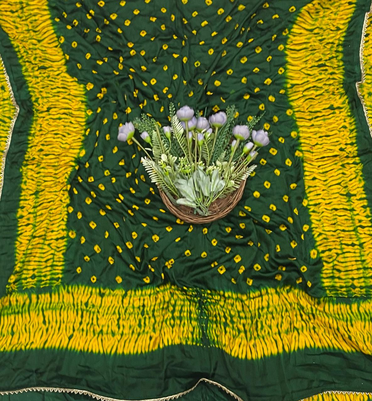 813D GAJJI SILK BOTTLE GREEN SUITS / CKC JAIPURI SUITS