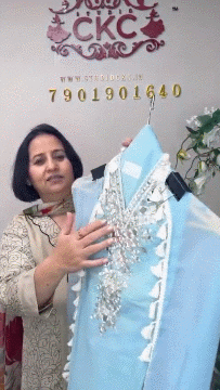 152A  Mul Cotton Sky Blue Suit Fabric/ CKC Mul Cotton
