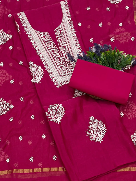 क्रेप गुलाबी सूट संग्रह / हाथ से पेंट किए गए सूट